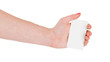 Hand hold blank business card