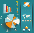 Set of Infographic Elements. World Map and Information Graphics