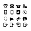 16 icons set. Сommunication, call, phone