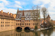 Nuremberg, ancient medieval hospital along the river,  Germany