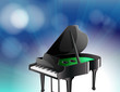 A black classical piano