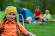 Summer camp, family on summer vacation