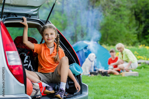 Photo: Summer camp, family on summer vacation Summer camp, family on summer vacation