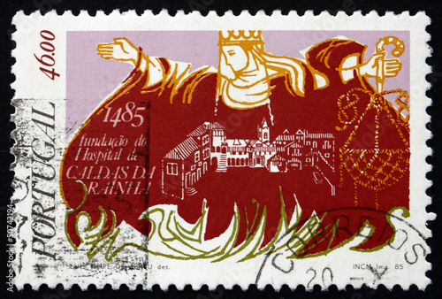 Photo: Postage stamp Portugal 1985 Caldas da Rainha Hospital Postage stamp Portugal 1985 Caldas da Rainha Hospital