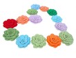 Photo: colorful crocheted flower heart colorful crocheted flower heart