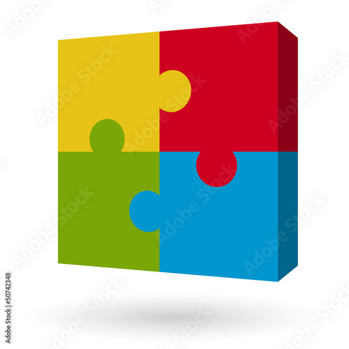 Vector: 3D Puzzle Quadrat 3D Puzzle Quadrat