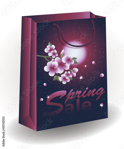Vector: Spring Sale shopping bag, vector illustration Spring Sale shopping bag, vector illustration