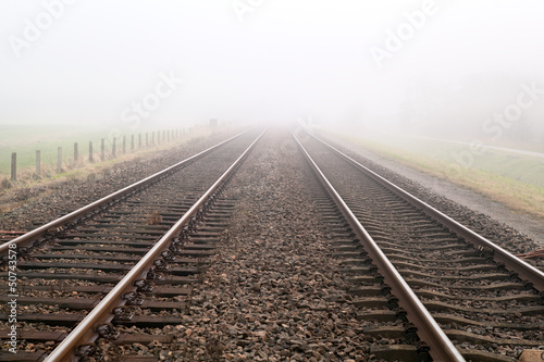 Photo: railway oin fog railway oin fog
