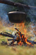 Cauldron on fire