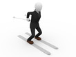 Illustration: business man skiing business man skiing