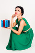 Photo: happy woman with gift box happy woman with gift box