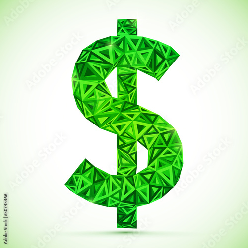 Vector: Green abstract triangles vector dollar symbol Green abstract triangles vector dollar symbol