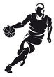 Vektor: basketball player, silhouette basketball player, silhouette