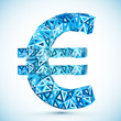 Blue abstract triangles vector euro symbol
