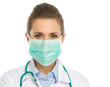 Portrait of medical doctor woman in mask
