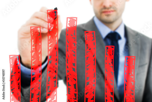 Photo: business man writing over... business man writing over...