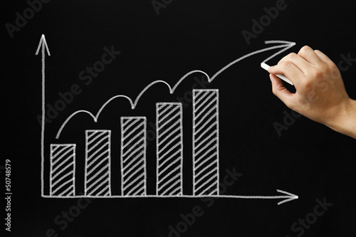 Photo: Growth Graph on Blackboard Growth Graph on Blackboard