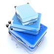 Suitcases isolated on white background