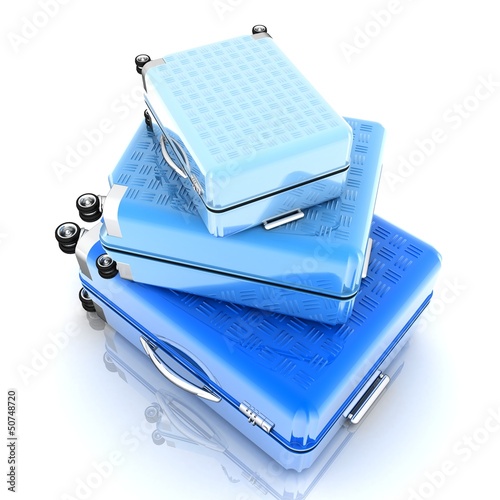 Illustration: Suitcases isolated on white background Suitcases isolated on white background