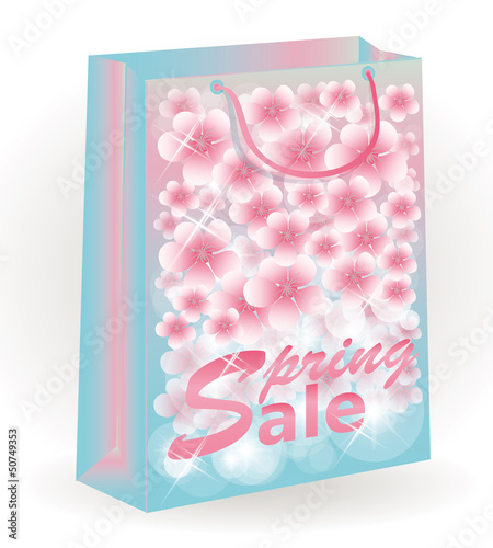 Vector: Spring Sale floral shopping bag, vector illustration Spring Sale floral shopping bag, vector illustration