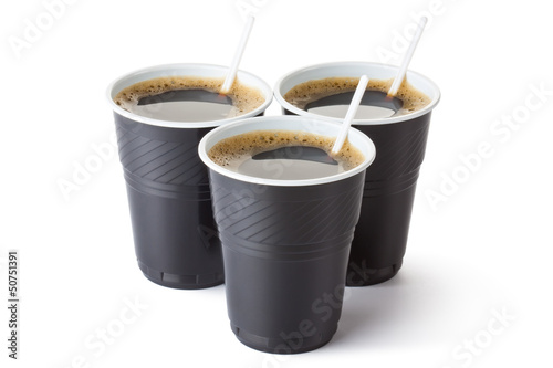 Photo: Three vending coffee cups Three vending coffee cups