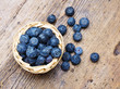 blueberries in a little basket