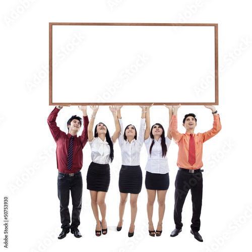 Photo: Business people hold copyspace Business people hold copyspace