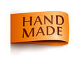 orange label handmade vector with transparent shadows