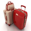 Suitcases isolated on white background