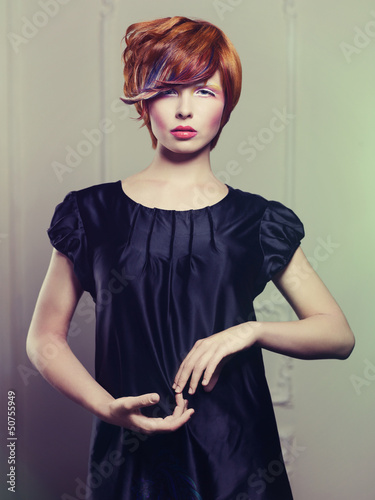 Photo: Beautiful lady in black dress Beautiful lady in black dress