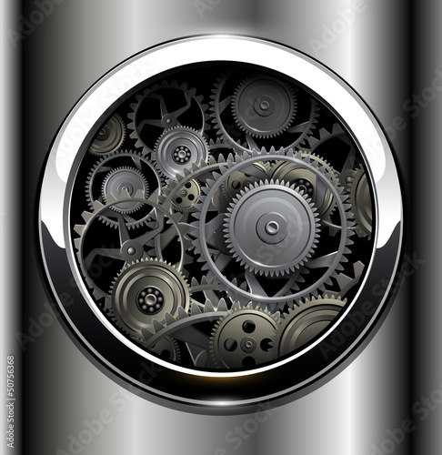 Vector: Background metallic with technology gears Background metallic with technology gears