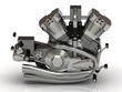 Chrome engine with the cylinders