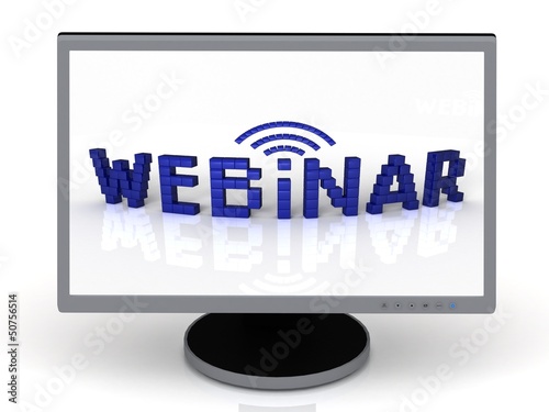 Illustration: Webinar of blue cubes Webinar of blue cubes