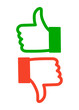 Voting Icons Daumen Hoch Runter Grün Rot