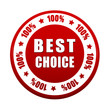 best choice 100 percentages in white red circle label
