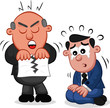 Business Cartoon - Boss Man Tearing Paper