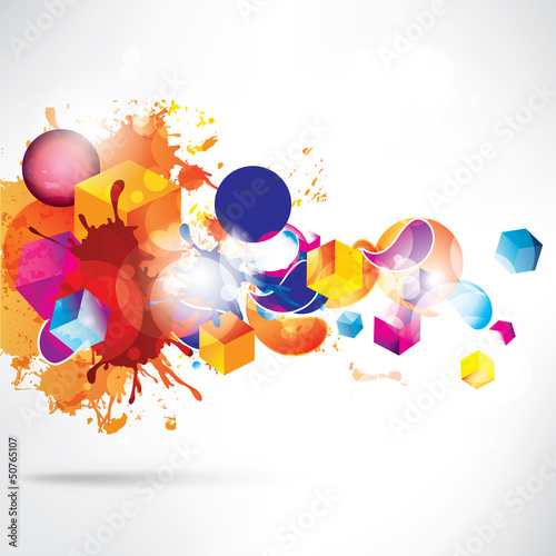 Vector: Abstract colorful background with geometric elements Abstract colorful background with geometric elements