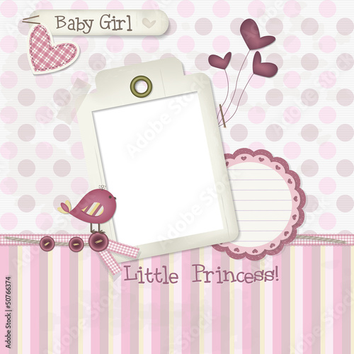Vector: Baby Girl - Scrapbook - Place your photo and text Baby Girl - Scrapbook - Place your photo and text