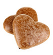 Chocolate cookies in form of heart isolated on white