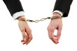 Man and woman hands and breaking handcuffs isolated