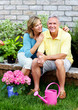 Senior couple gardening.