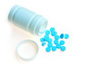  Blue pills scattered