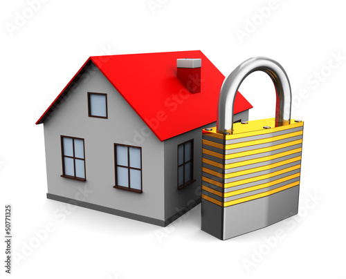 Illustration: house with lock house with lock