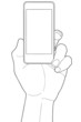 Smartphone in hand with blank screen