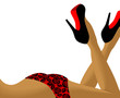 Sexy female legs in shoes with space for text