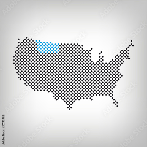 Vector: Montana in USA Karte punktiert Montana in USA Karte punktiert