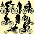 riding bicycle - vector