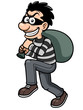 Vector illustration of cartoon thief
