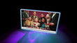 Montage of screens showing fun at the casino