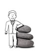 illustration of zen smiling businessman
